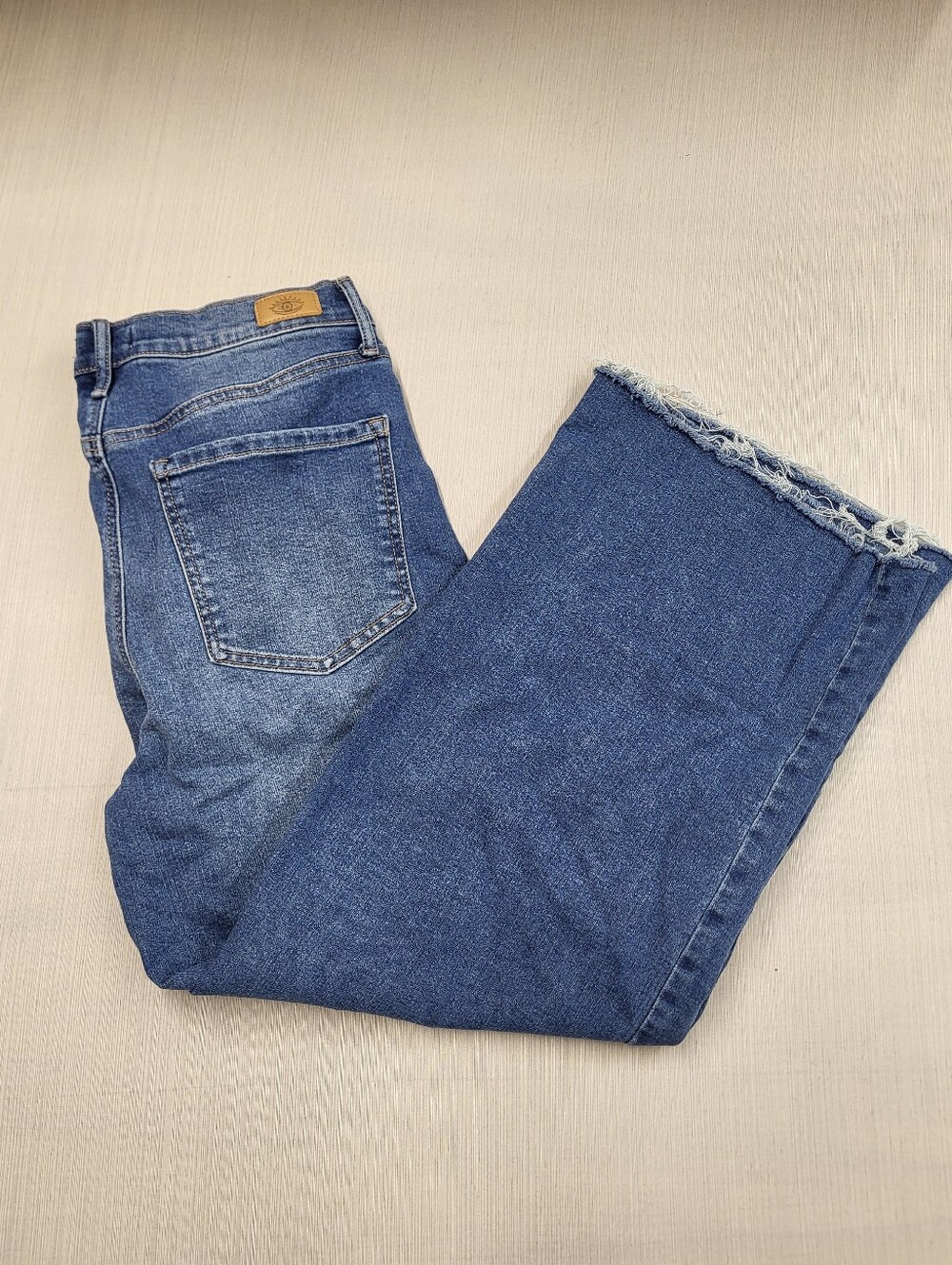 Sofia Jeans Margot Wide-Leg Jeans Womens 10 Blue Medium Wash High Rise Raw Heam
